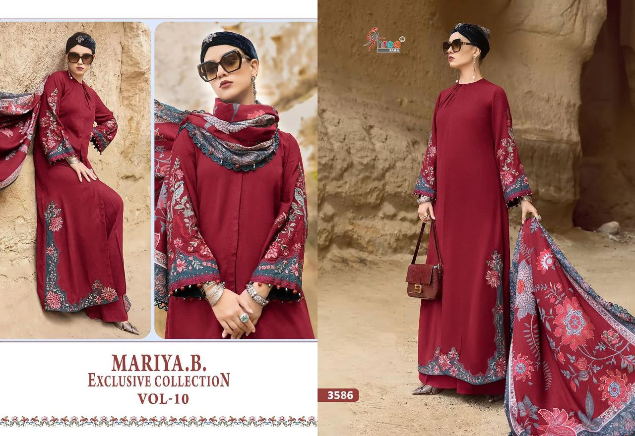 Shree Fab Mariab Exclusive Collection Vol 10 Pure Rayon Cotton Wholesale Pakistani Salwar Suit Catalog — Wholesale Salwar Suits, Shree Fabs wholesale from Surat - Gallery Image 3